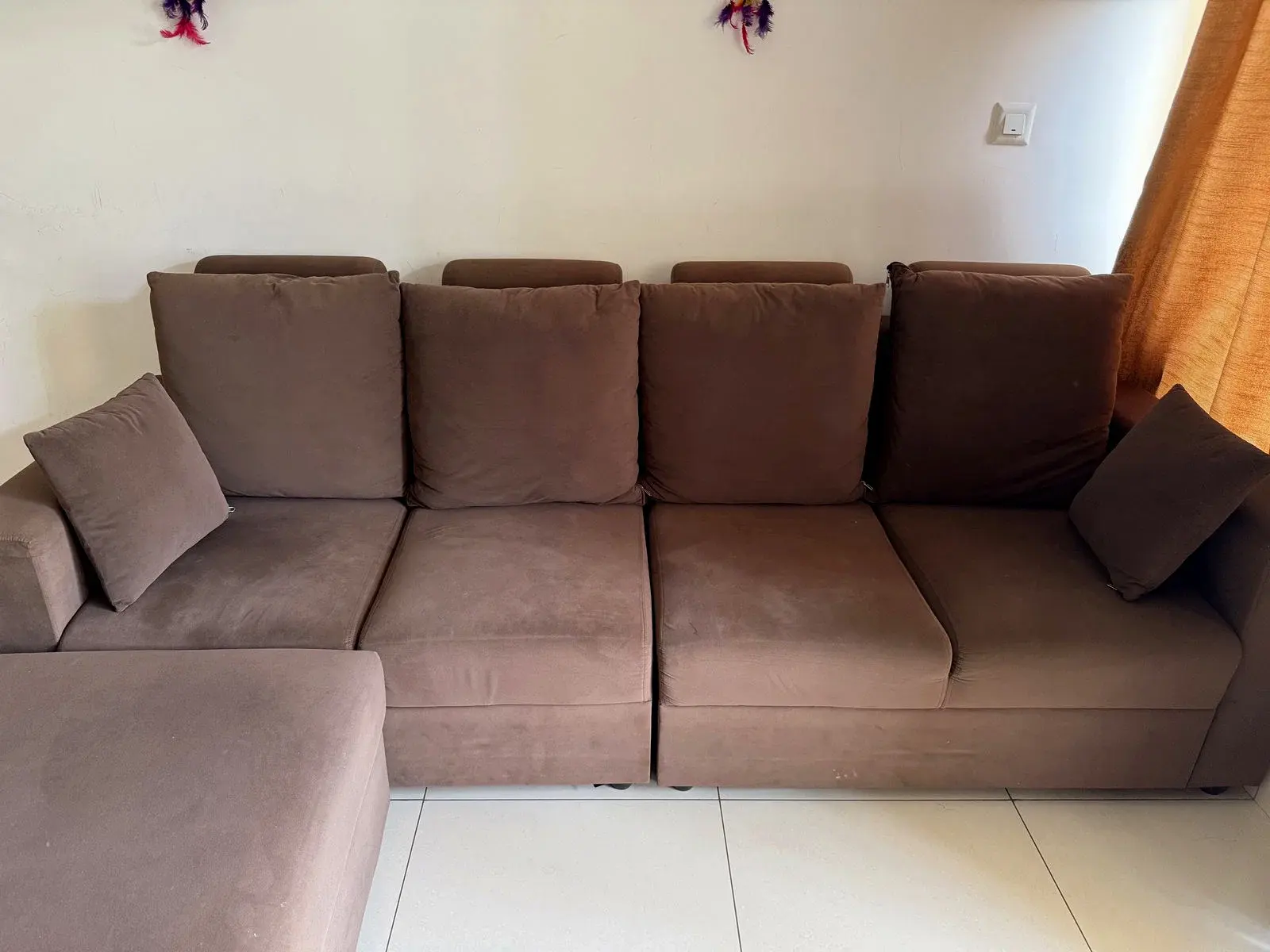 4 Seater Sectional Sofa Velvet thumbnail 2