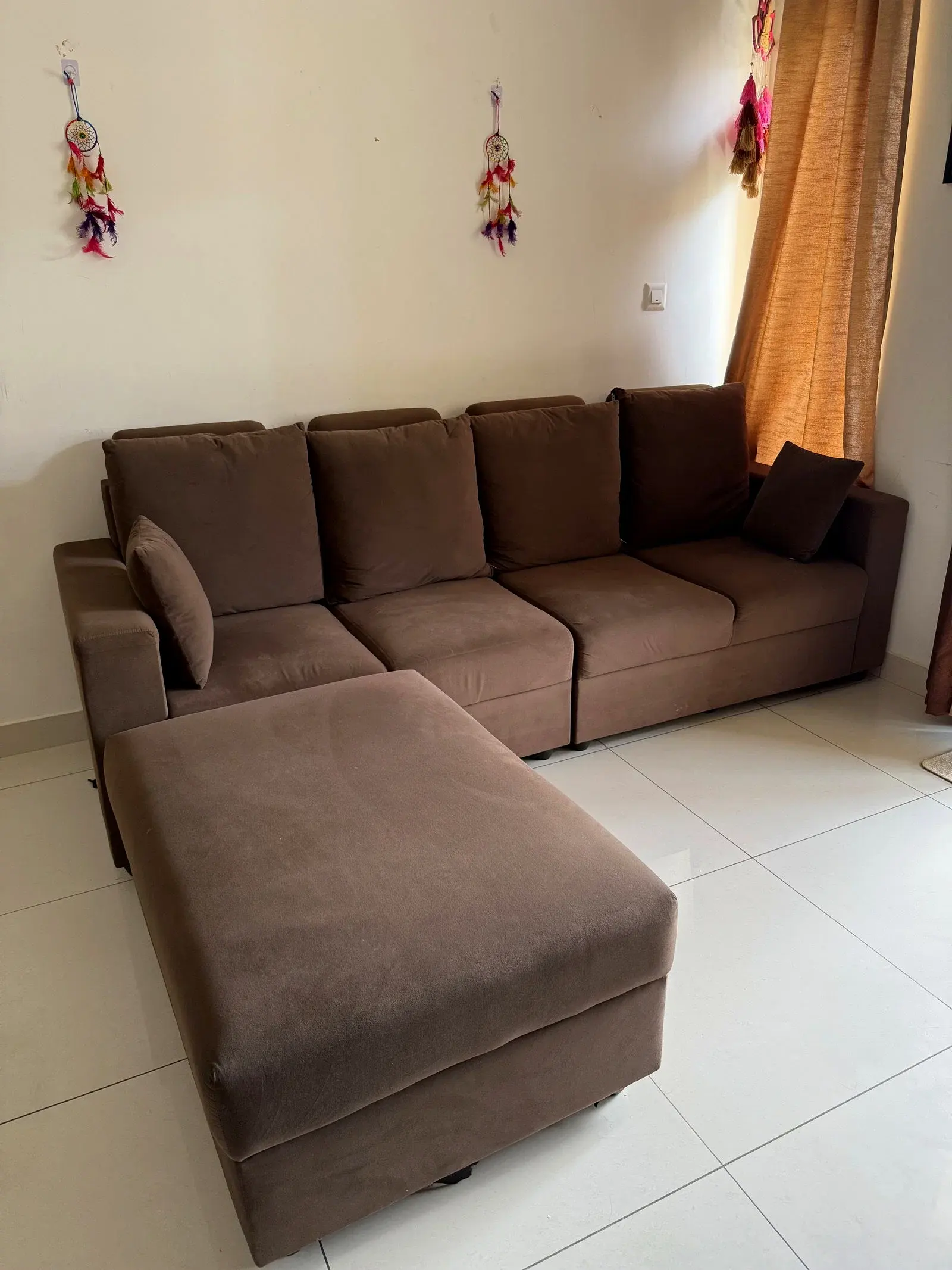 4 Seater Sectional Sofa Velvet thumbnail 3