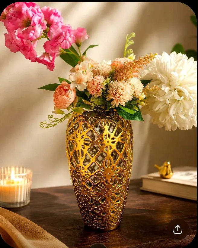 Golden Resin Flower Vase
