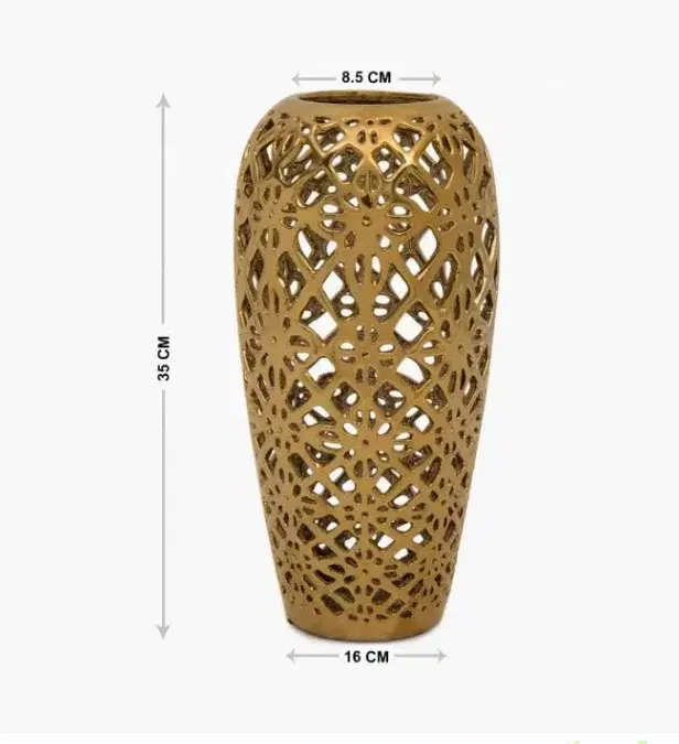 Golden Resin Flower Vase thumbnail 5