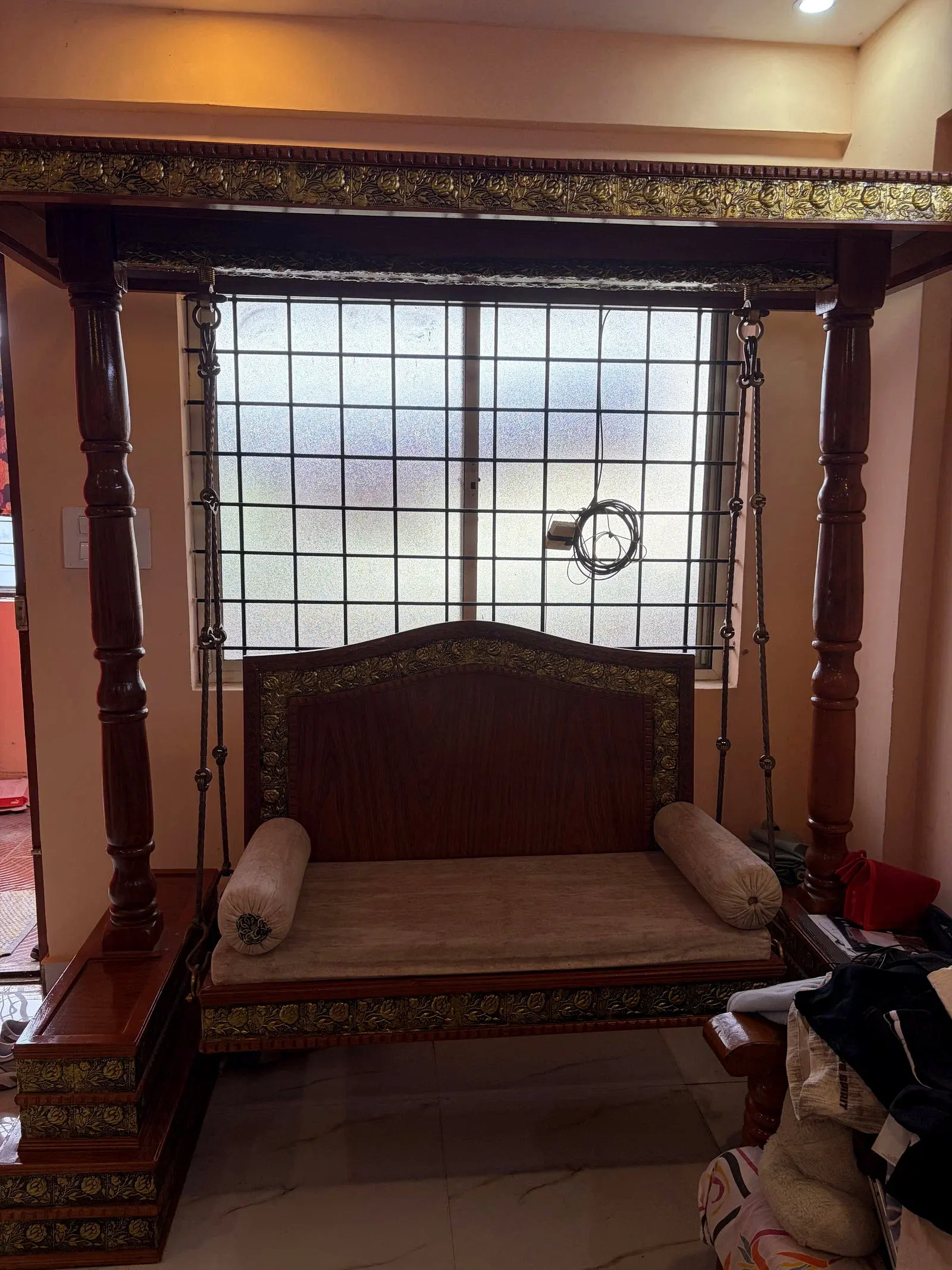 Rajasthani Teak Wood Swing 2 Seater