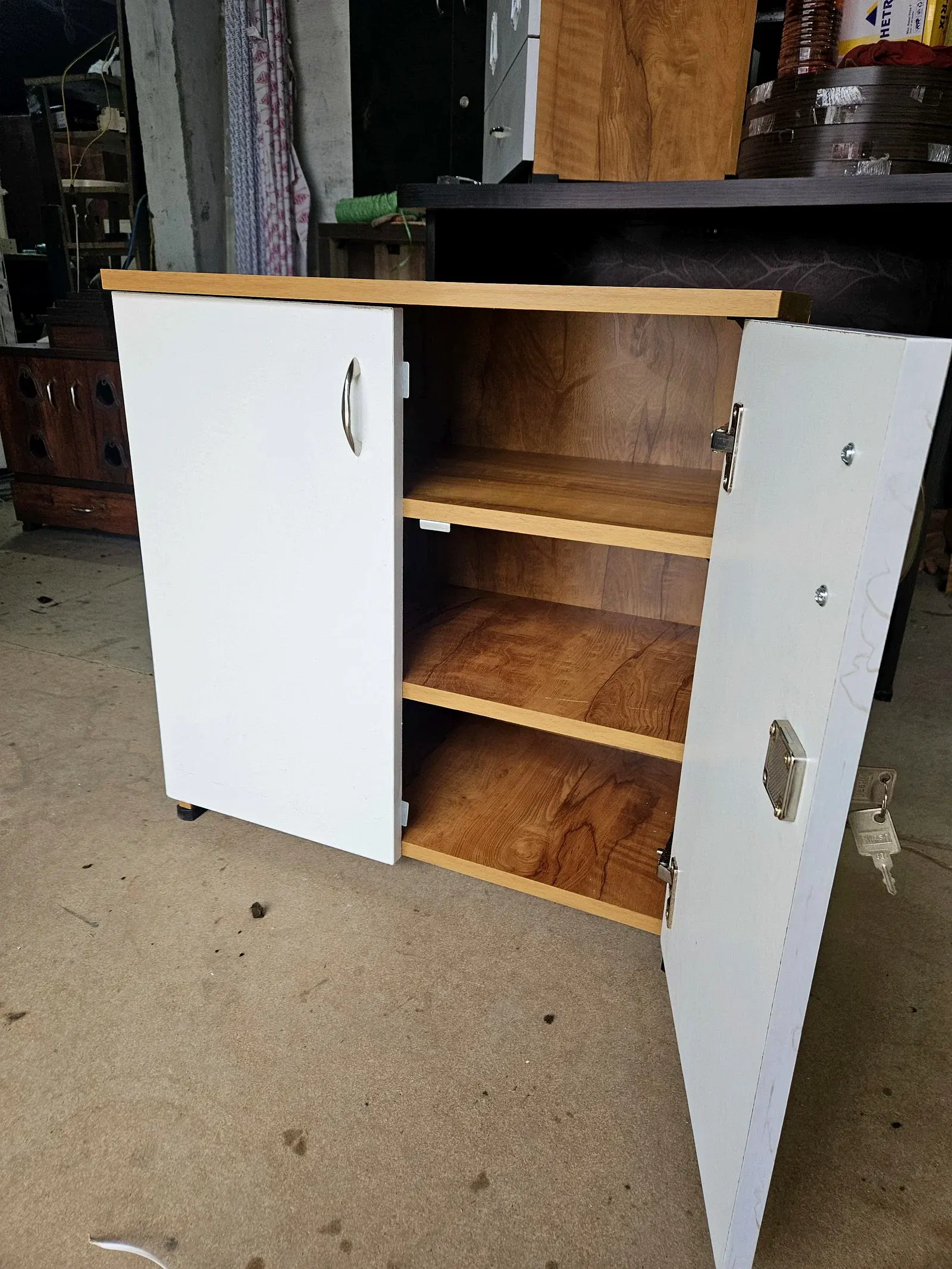 Woodfit 2x2 Shoe Rack - White/Wood thumbnail 2