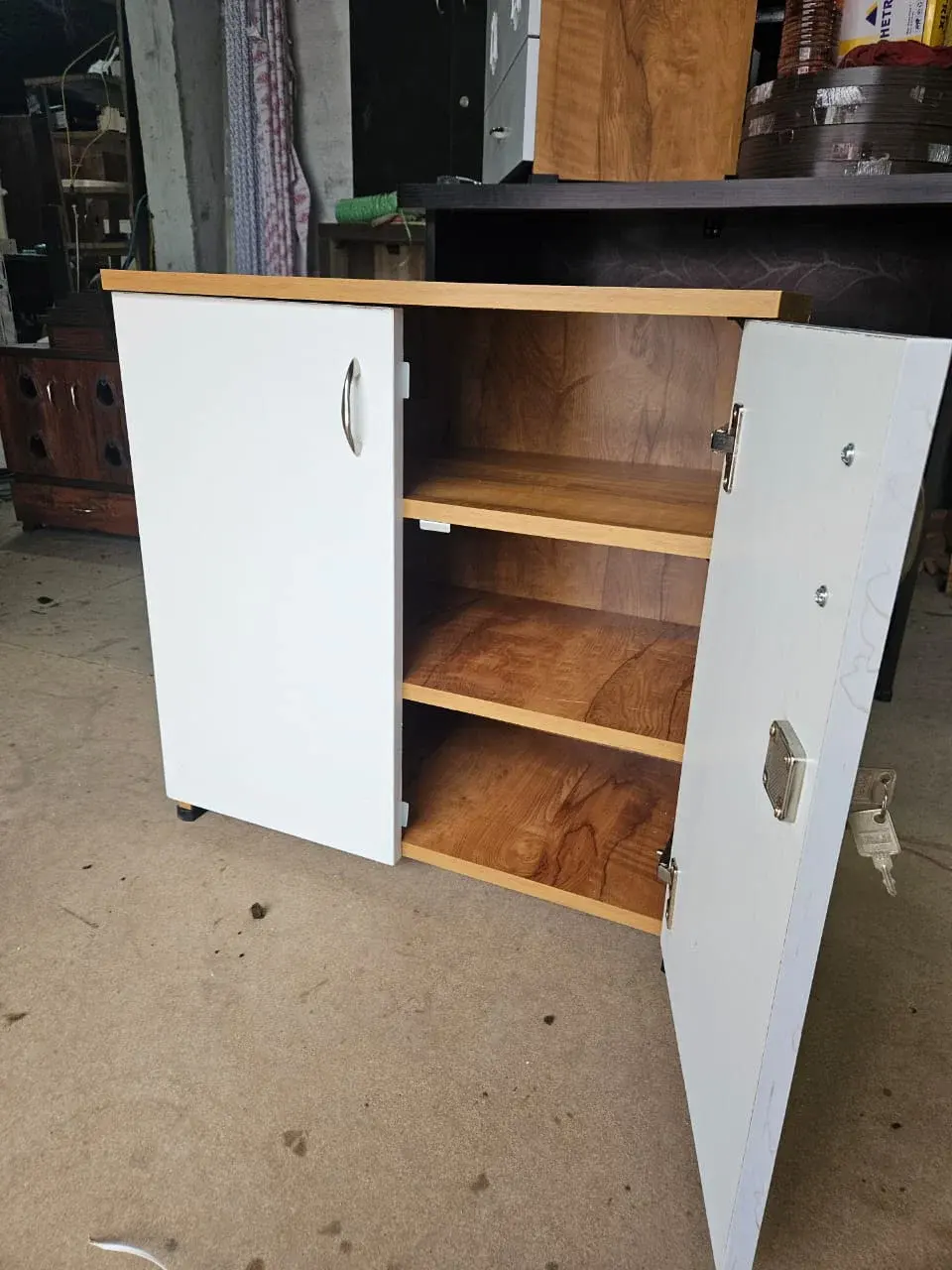 Woodfit 2x2 Shoe Rack - White/Wood thumbnail 5