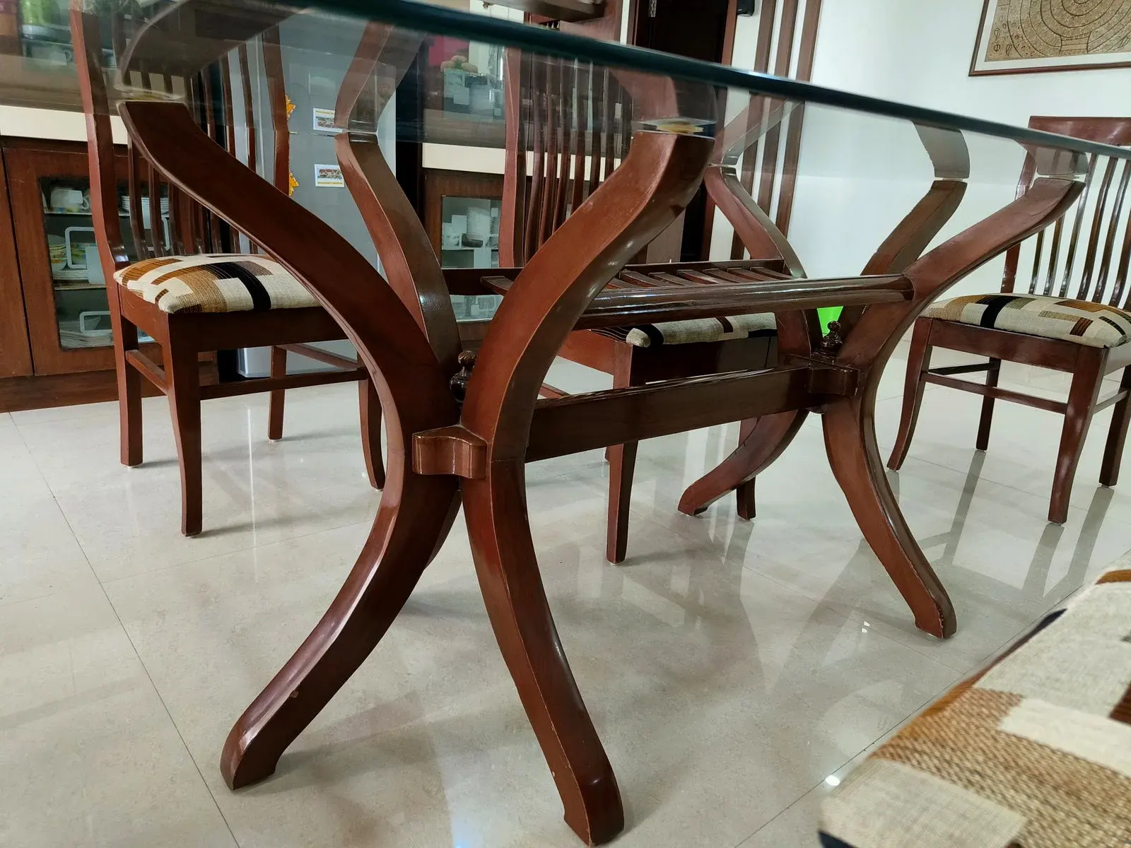 6 Seater Glass Dining Table thumbnail 6