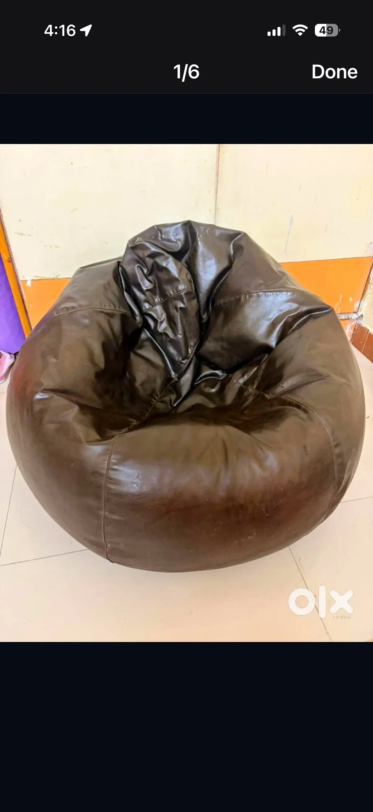 Leather Bean Bag Chair Brown