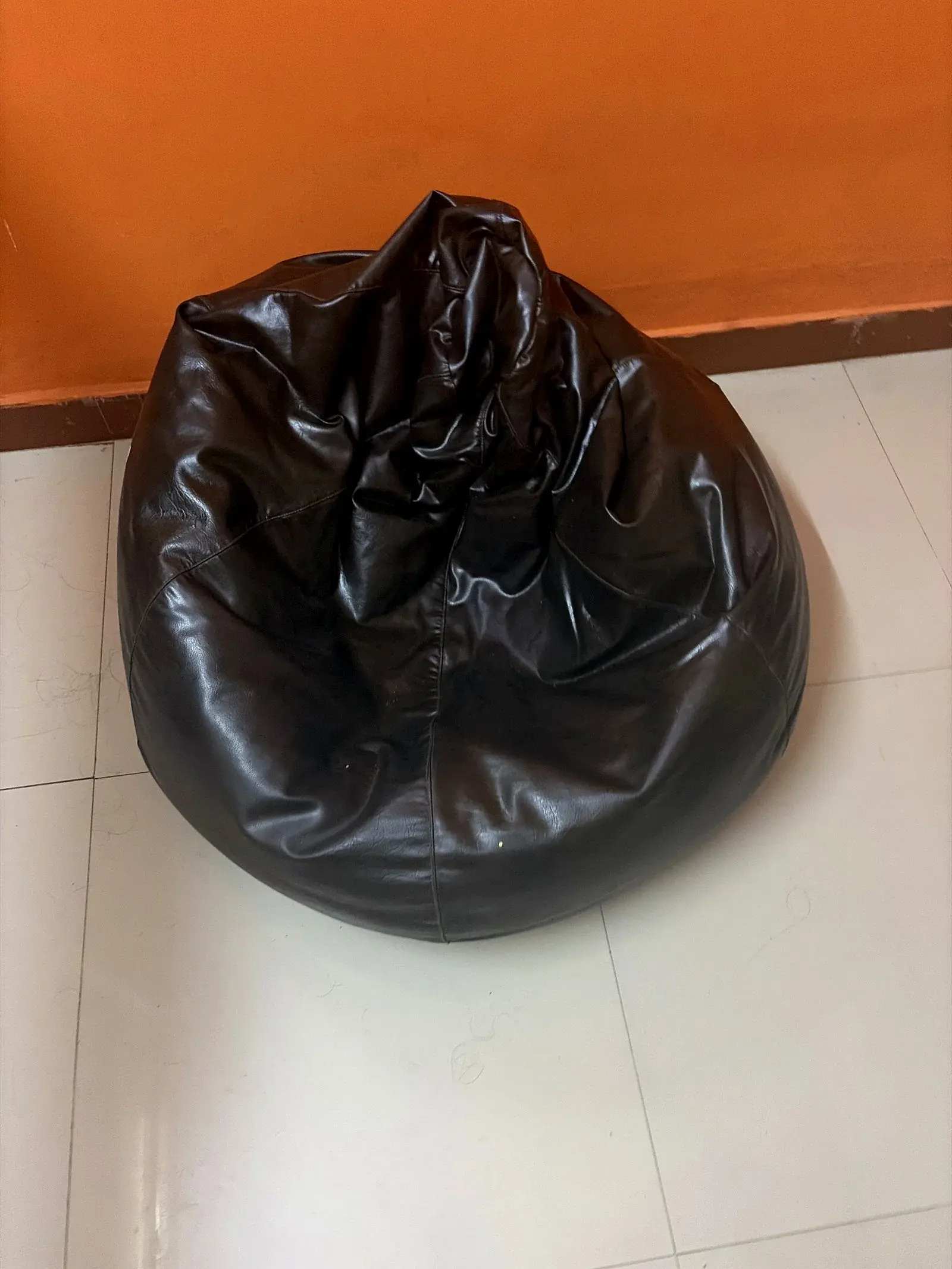 Leather Bean Bag Chair Brown thumbnail 3