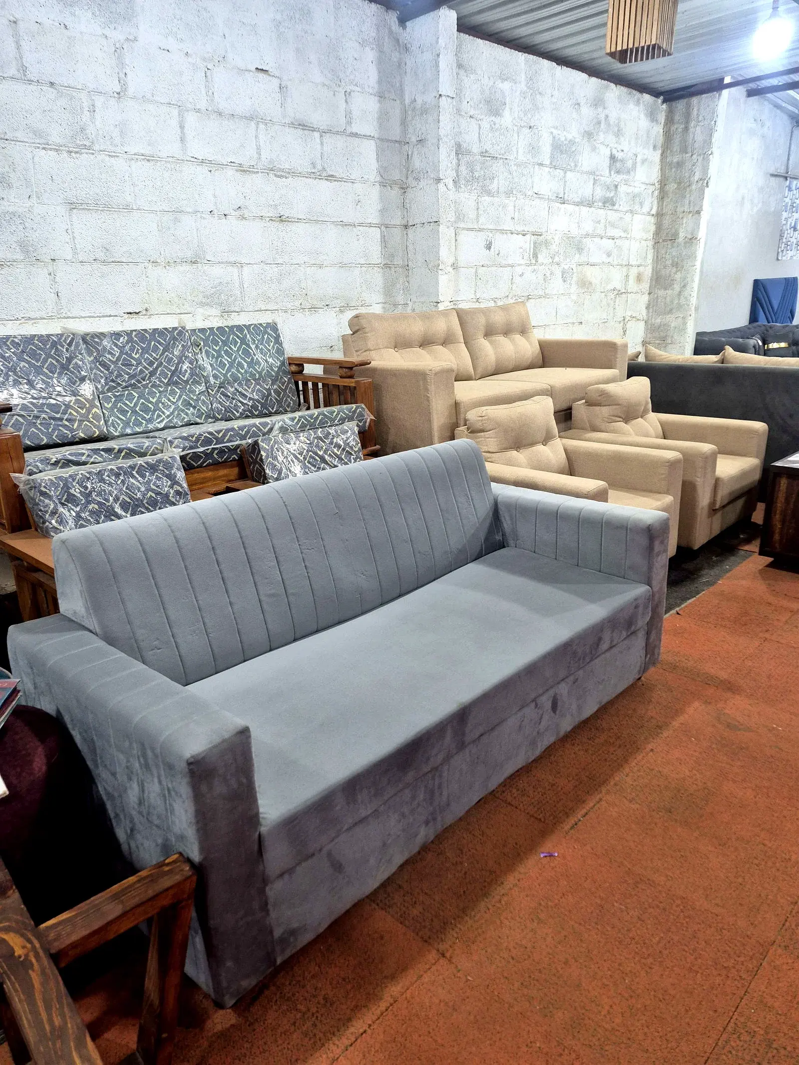 3 Seater Sofa Velvet Evershine