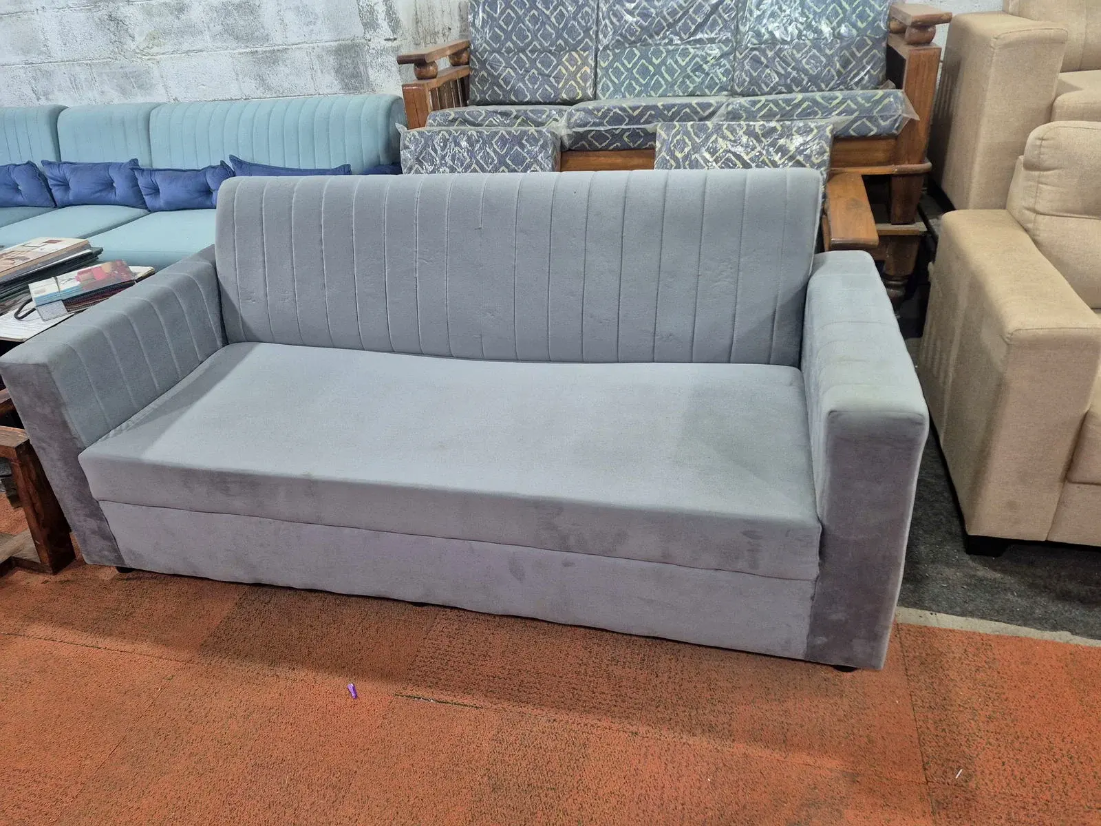 3 Seater Sofa Velvet Evershine thumbnail 3