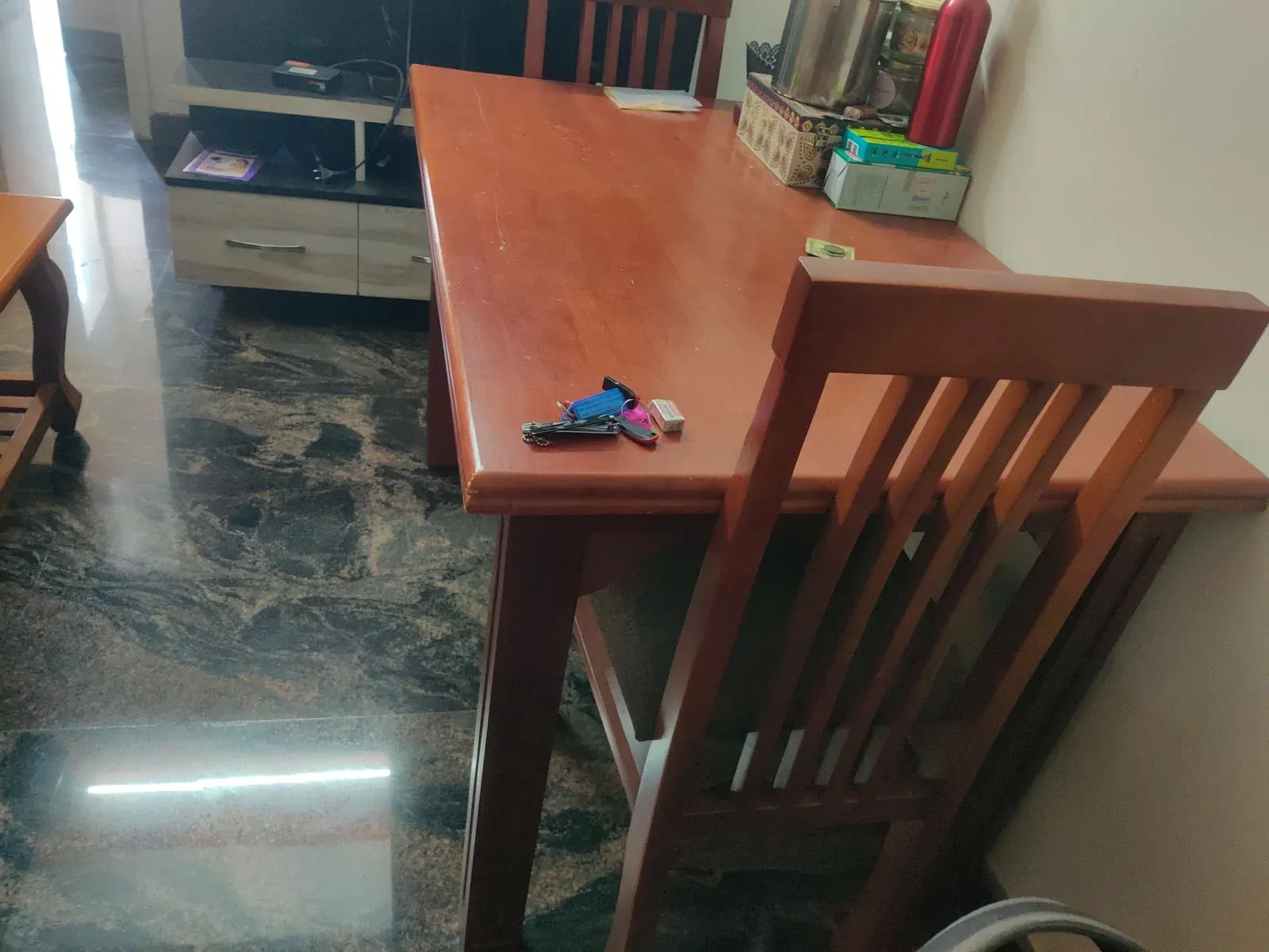 4 Seater Solid Wood Dining Table thumbnail 2