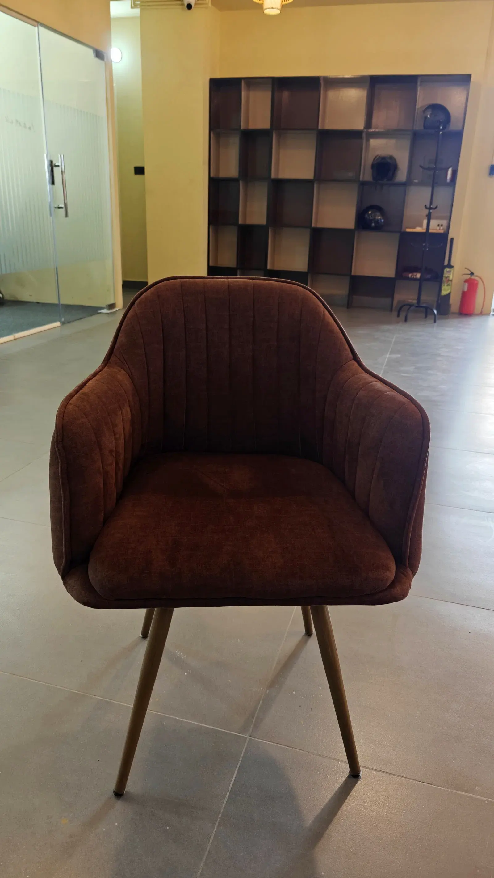 Velvet Chair with Wood Legs