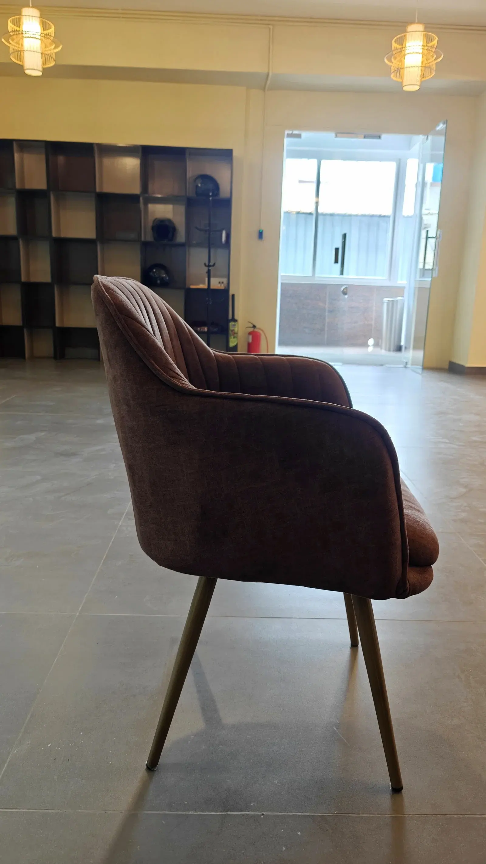 Velvet Chair with Wood Legs thumbnail 2