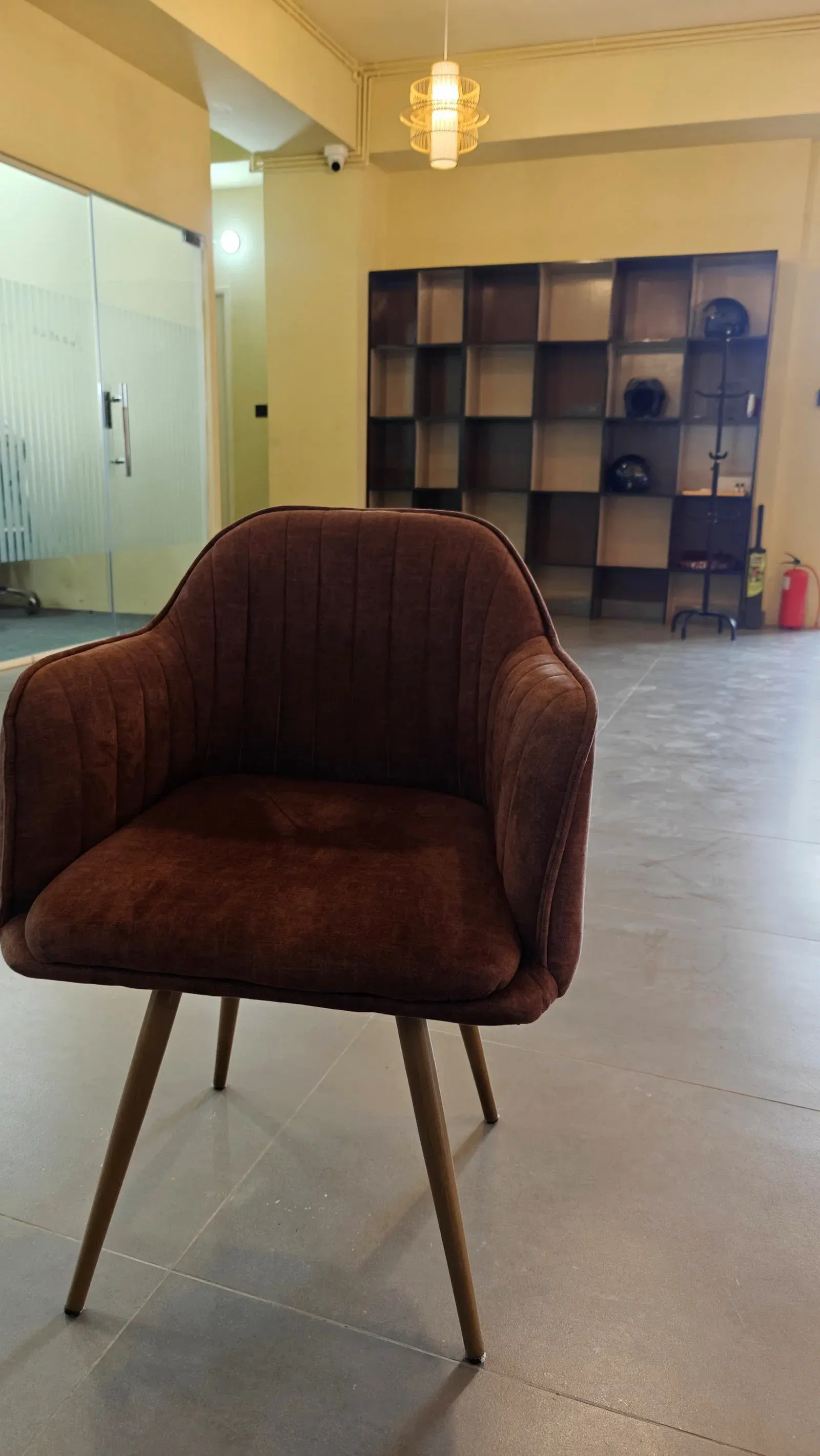 Velvet Chair with Wood Legs thumbnail 3