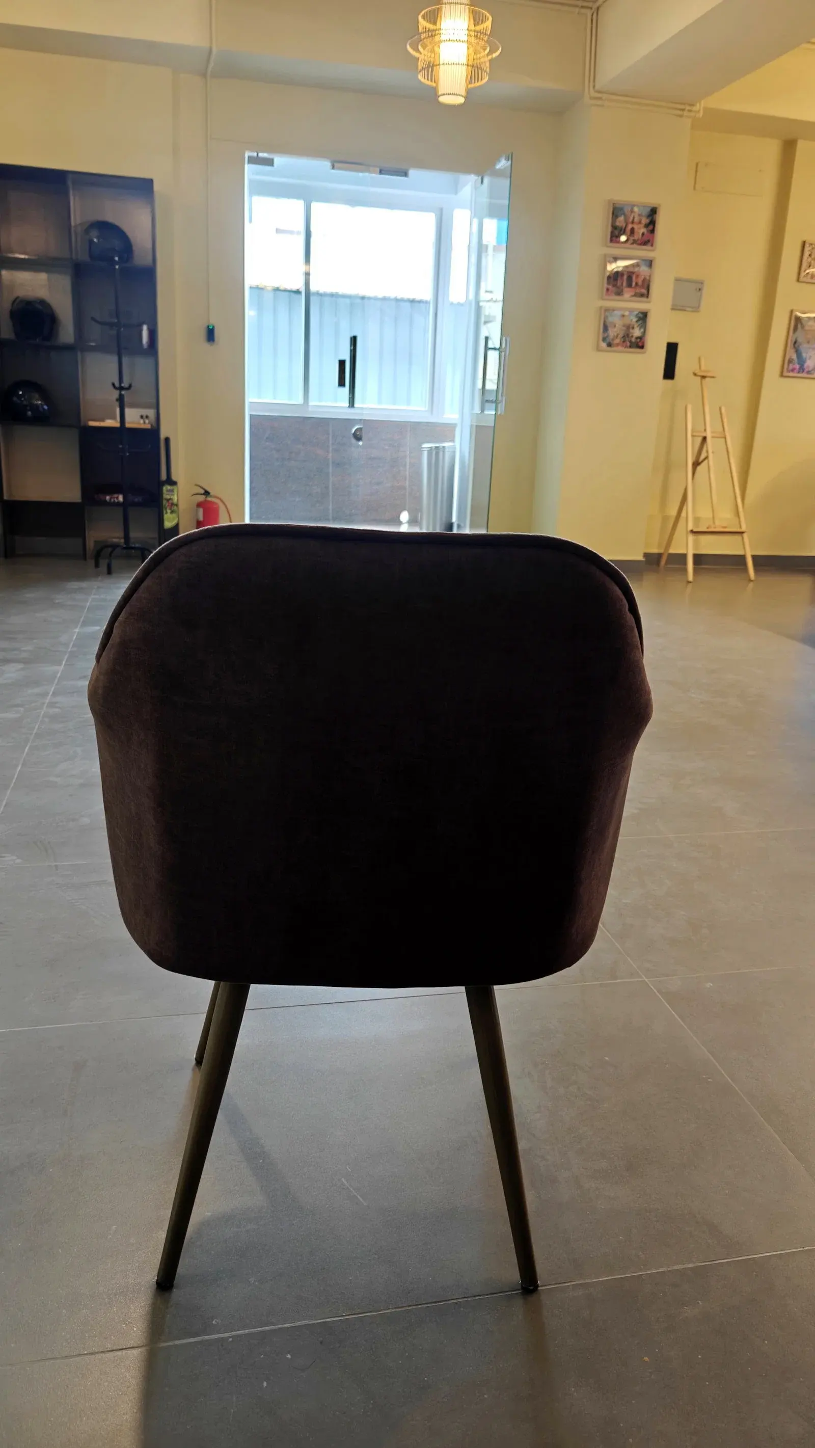 Velvet Chair with Wood Legs thumbnail 4