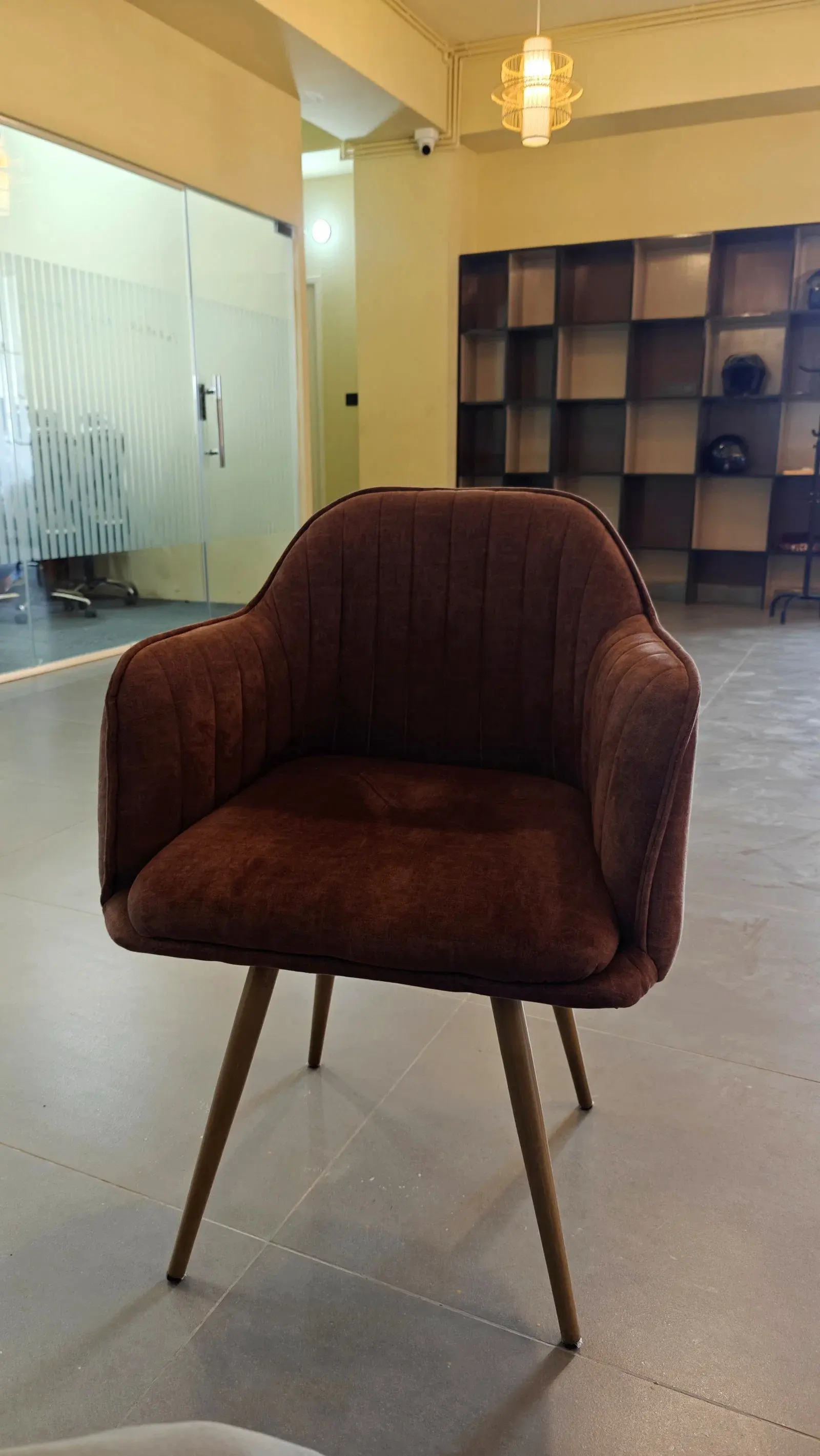 Velvet Chair with Wood Legs thumbnail 5