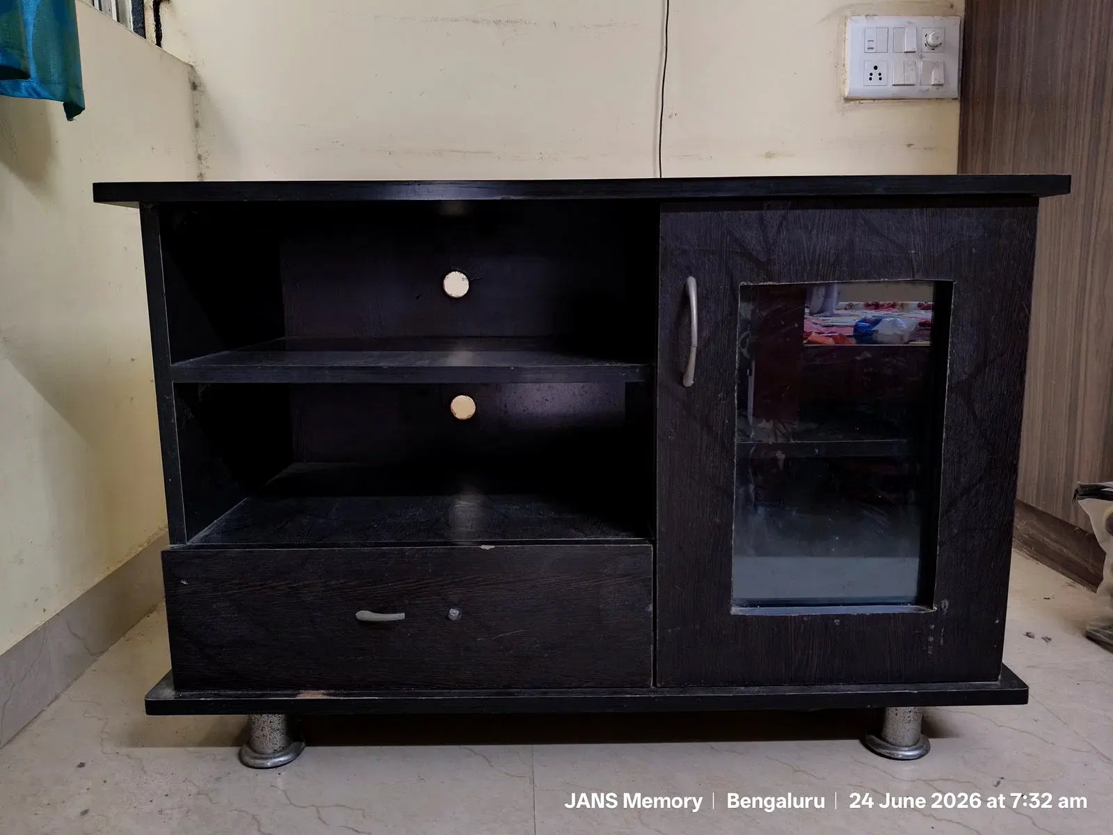 Wooden TV/Display Unit with Glass Door