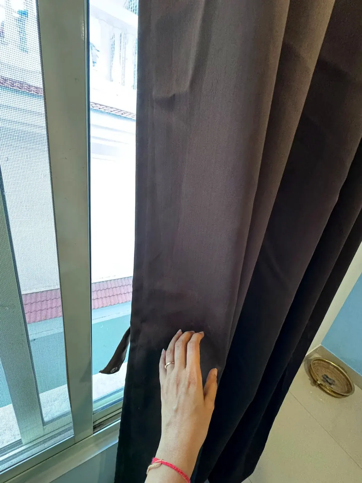 Curtains Satin Brown Curtains 7ft 2 Pieces
