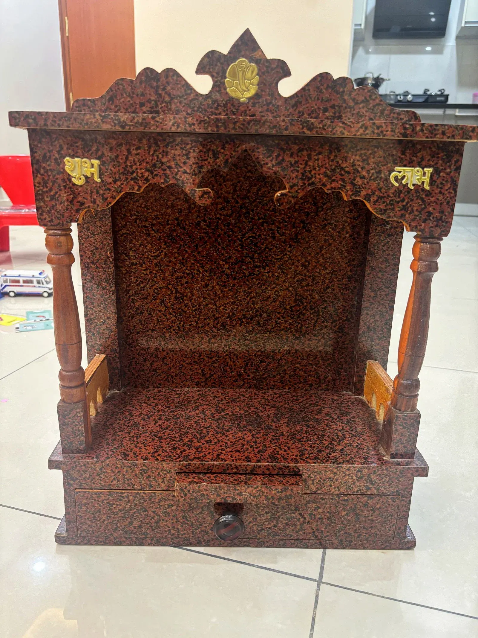 Wooden Pooja Mandir Brown