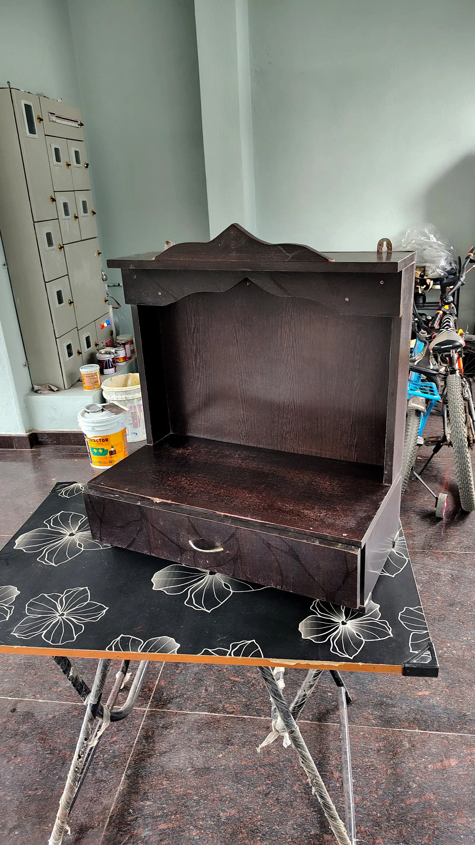 Wooden Temple with Drawer