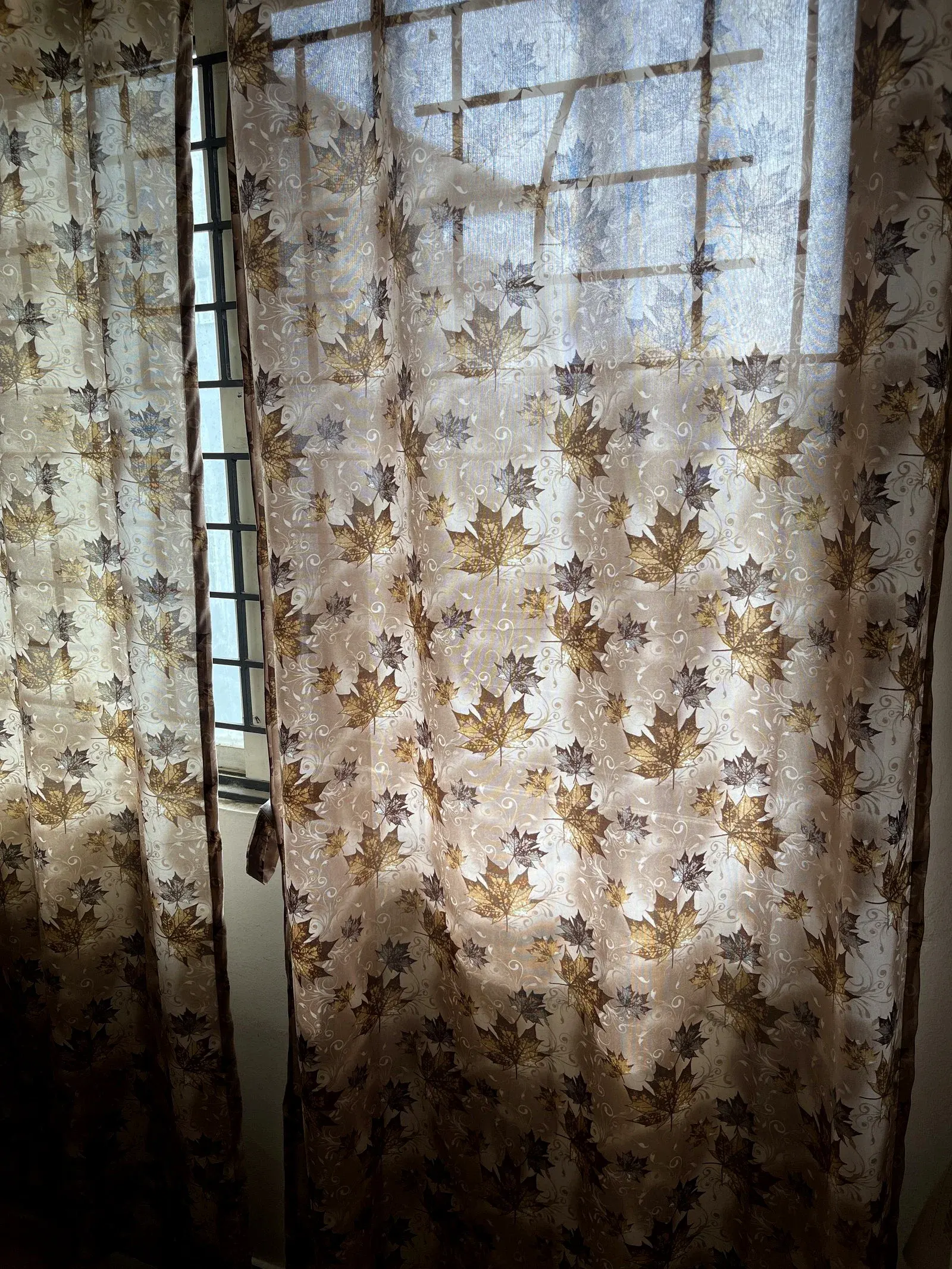 Sheer Leaf Pattern Curtains thumbnail 2