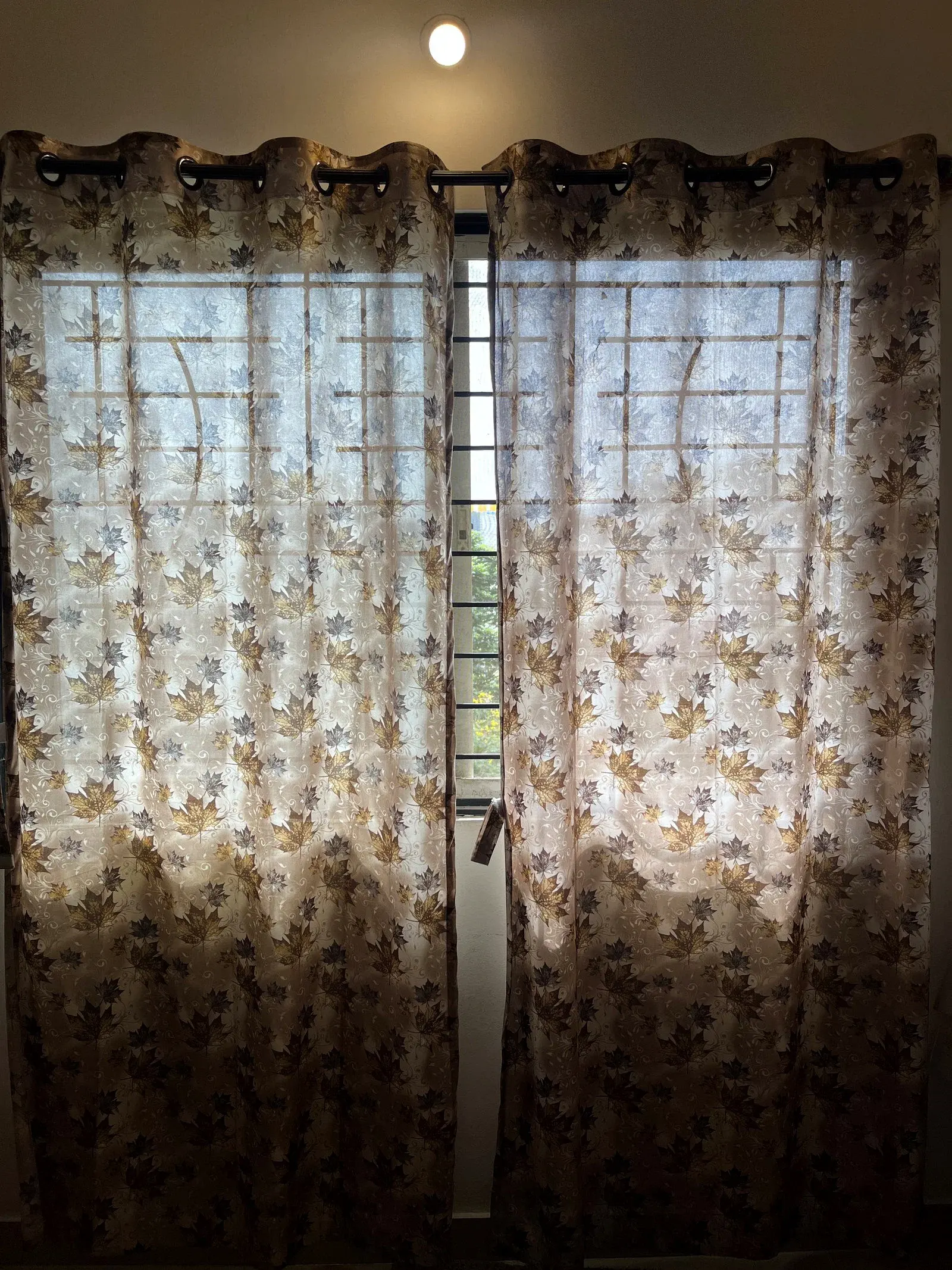 Sheer Leaf Pattern Curtains thumbnail 3