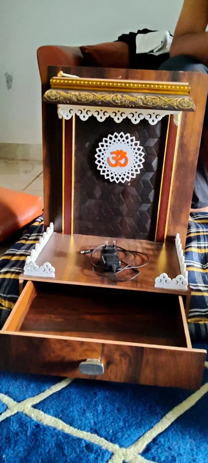 Wooden Temple with Drawer
